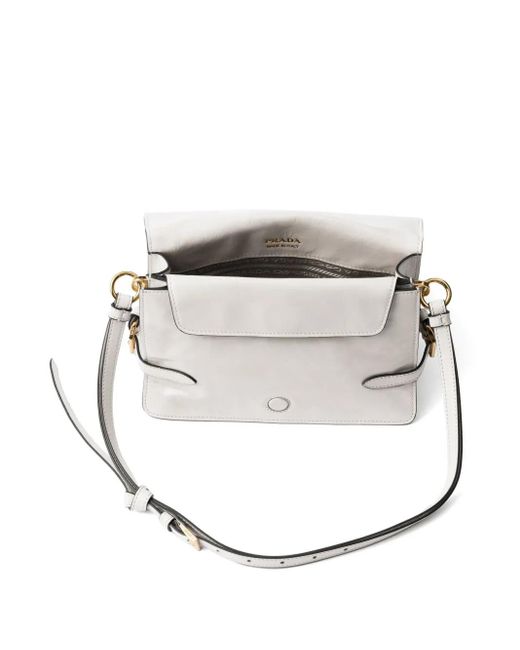 Prada White Leather Shoulder Bag