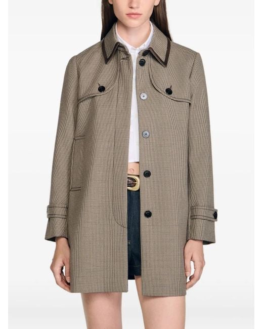 Sandro プリーツコート Sandro プリーツパネル シングルコート グレー | Lyst