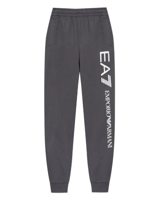 EA7 Gray Sweatpants With Printed Logo for men