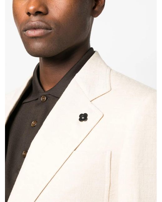 Lardini Natural Single-Breasted Cotton-Blend Blazer for men