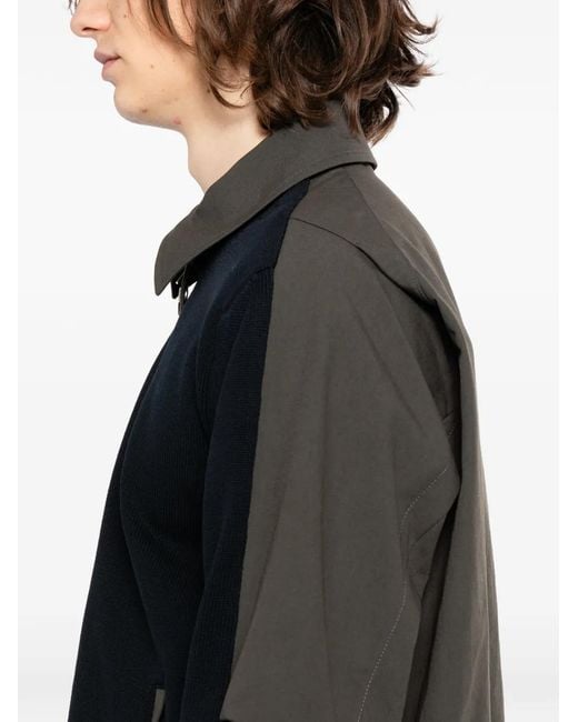 Sacai Weathercloth X Knit Blouson in Black for Men | Lyst