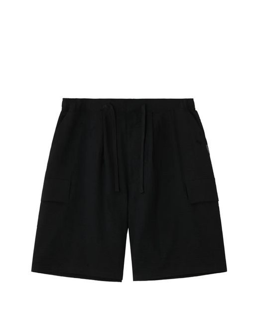 AFTERMATHS Black Cargo Shorts for men