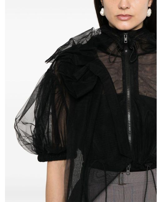 Veste crop à design drapé Simone Rocha en coloris Black