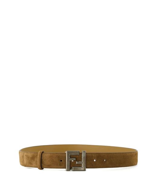 Fendi White Ceinture À Boucle Carrée Ff for men
