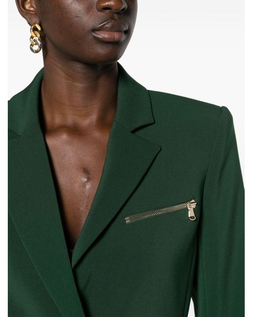 Patrizia Pepe Green Essential Zip-detailed Blazer