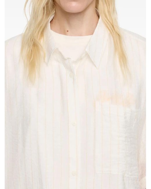 Camicia Oversize A Righe di Bimba Y Lola in White
