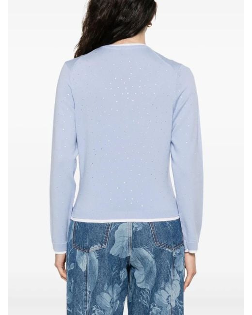 Cardigan Crop Con Strass di Maje in Blue