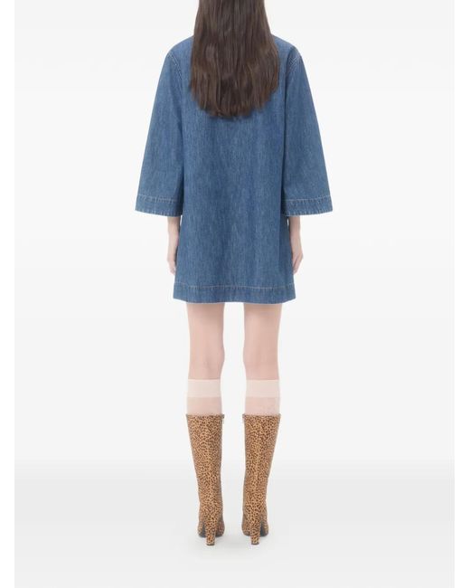 Valentino Garavani Blue Mini Chambray Dress