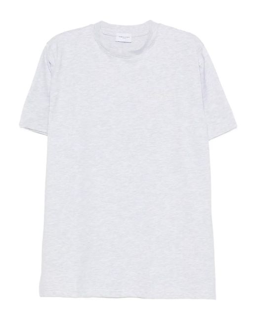 FAMILY FIRST White Embroidered Cotton T-Shirt for men