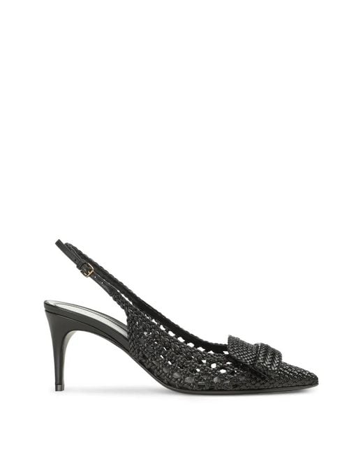Sergio Rossi Black Sr1 Braid Slingback Sandals