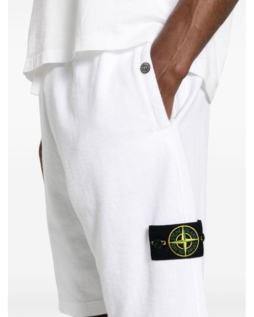 Stone Island White Compass-badge Track Pants for men