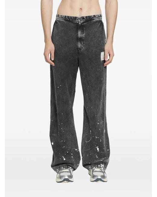 Maison Mihara Yasuhiro Gray Distressed Paint-Splatter Jeans for men