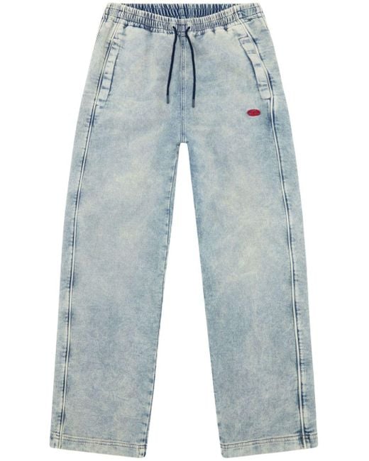 DIESEL Blue D-martians Bleached-effect Jeans for men