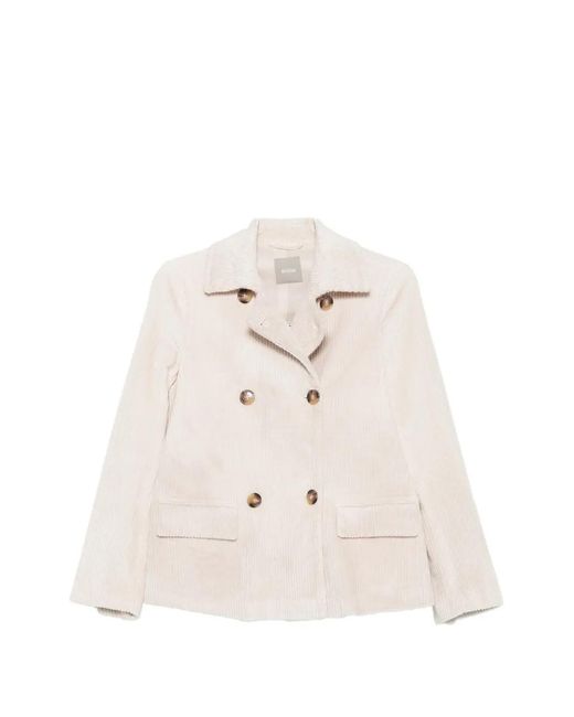 Kiltie Natural Double-Breasted Corduroy Blazer