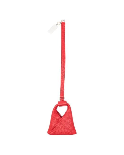 MM6 by Maison Margiela Red Leather Keyring