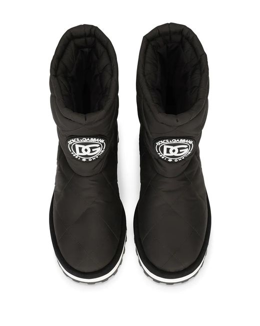 Dolce & Gabbana Black Gesteppte Schneestiefel