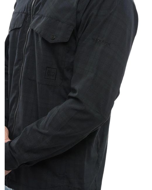 Woolrich Black Mesh Hooded Jacket for men