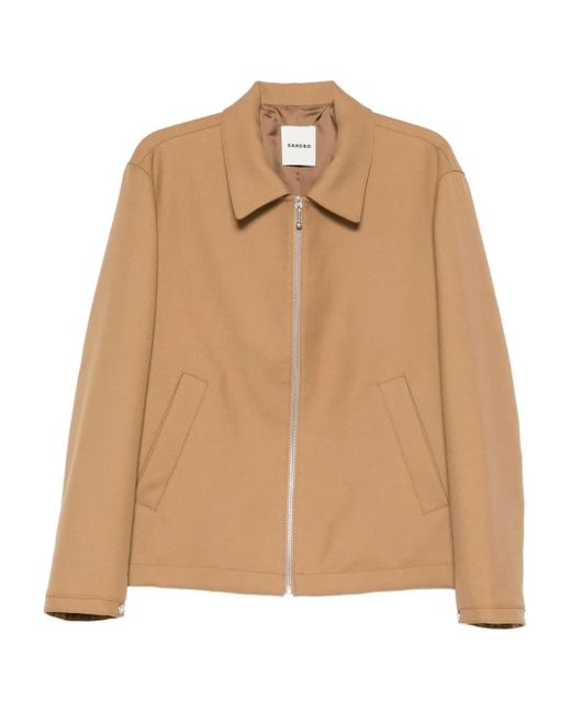 Sandro Natural Zip-Fastening Long-Sleeves Jacket for men