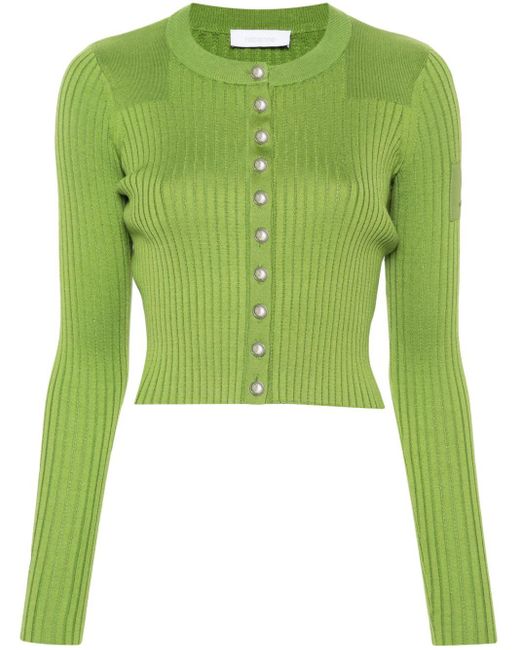 Button-up cotton cardigan Rabanne en coloris Green