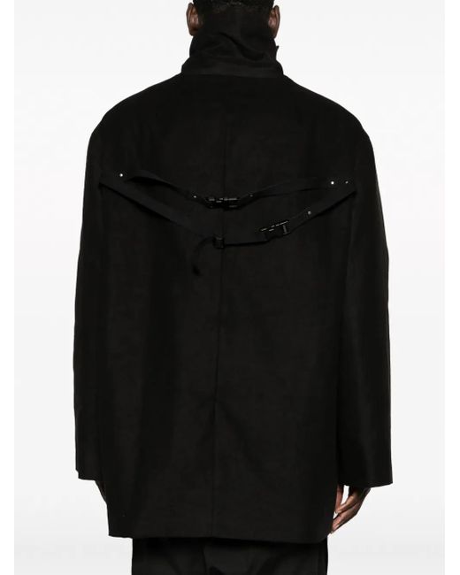 Rick Owens Black Jumbo Funnel-Neck Down Coat for men
