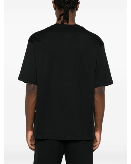 T-shirt en coton biologique à logo Acne en coloris Black