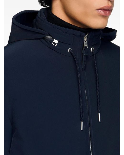 Sandro Blue Hooded Zip-Up Jacket for men
