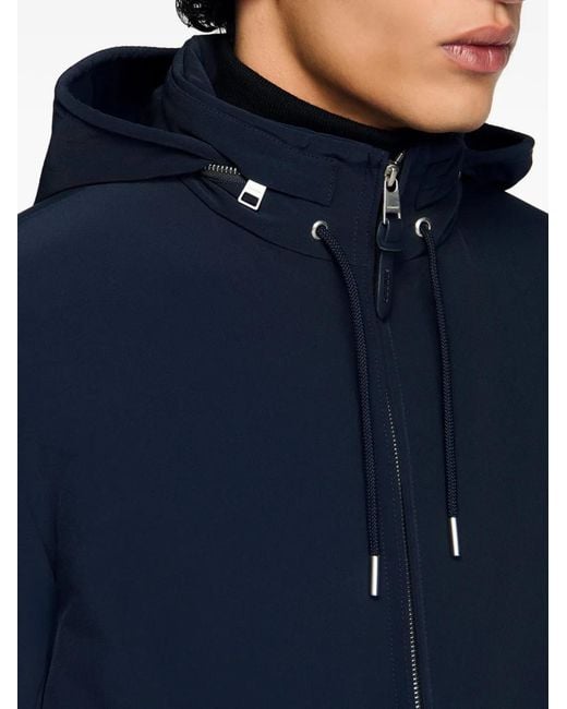 Sandro Blue Hooded Zip-Up Jacket for men