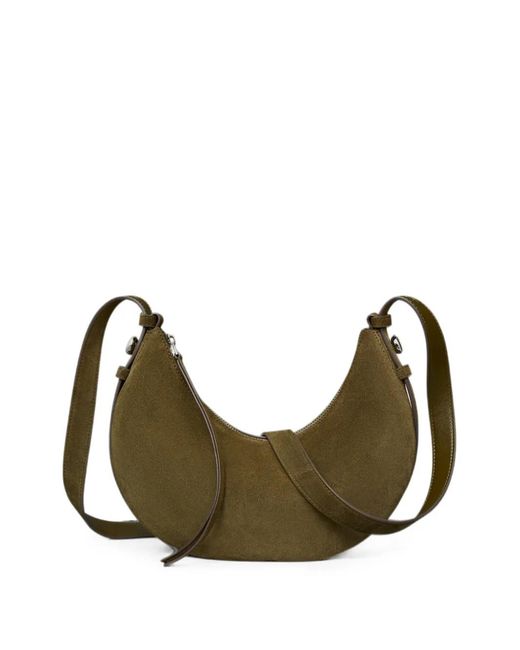 Tory Burch Gray Sac Demi-Lune En Daim Romy