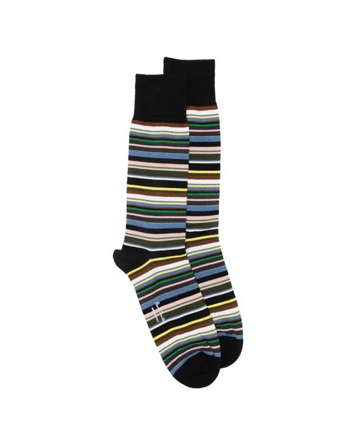Paul Smith White Munich Striped Socks for men