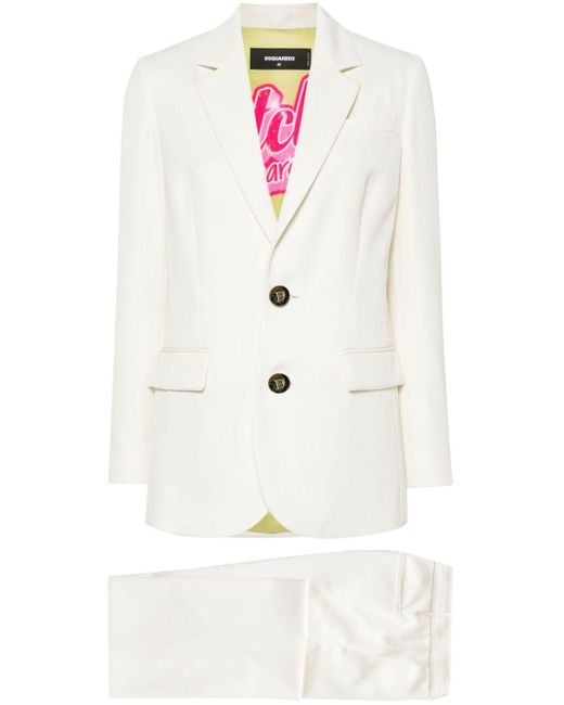 DSquared² White Manhattan Trouser Suit