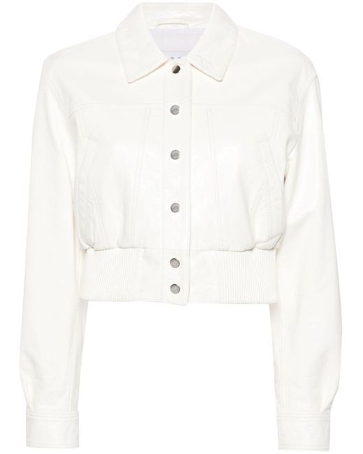 IRO White Bulut Leather Jacket