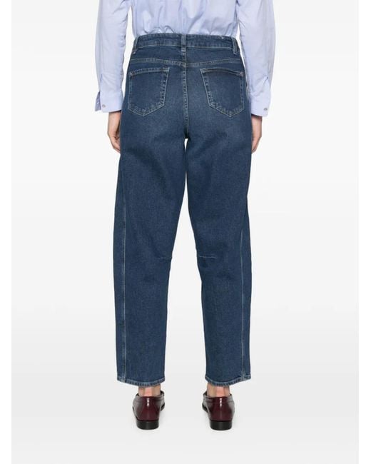MAISON 123 Blue Robinson Panelled Straight-Leg Jeans