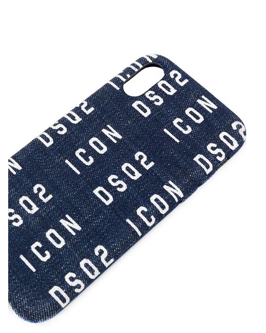 DSquared² Blue Denim Logo Iphone X Case for men