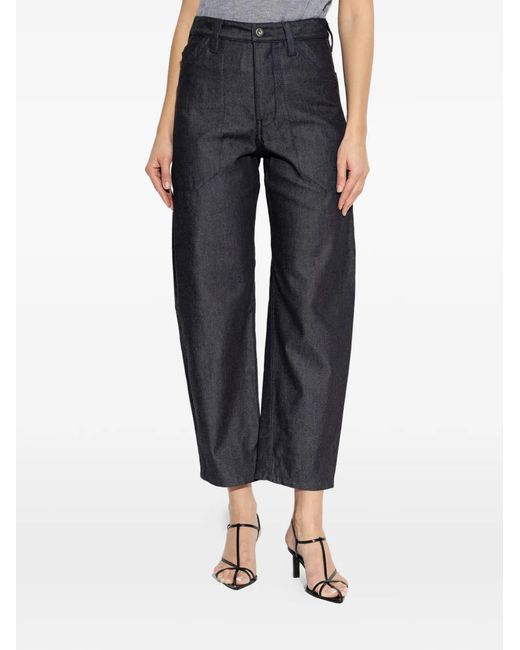 Jil Sander Blue Logo-Patch Jeans