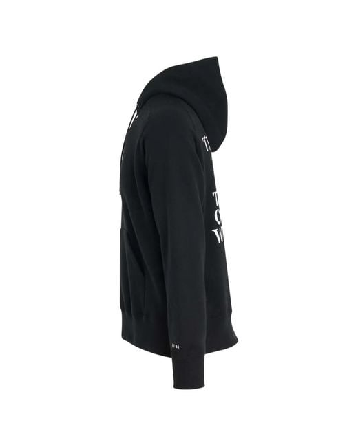 Sacai Blue Simple Text-Print Hoodie for men