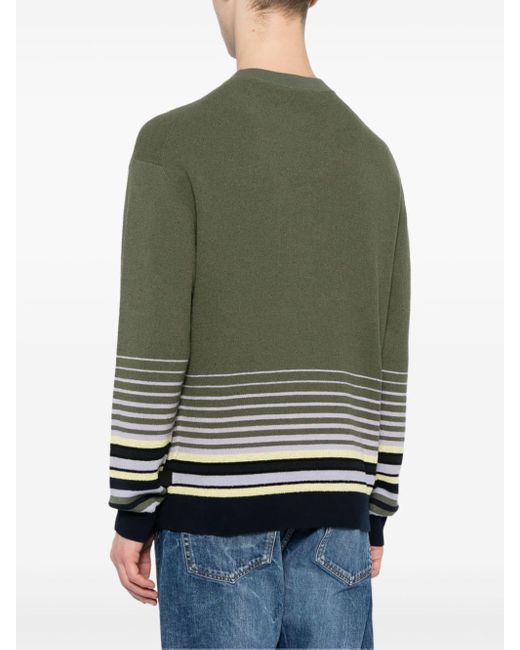 PS by Paul Smith Green Striped Crew-neck Sweatshirt for men