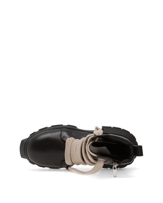 Rick Owens Black Leather Combat Boots