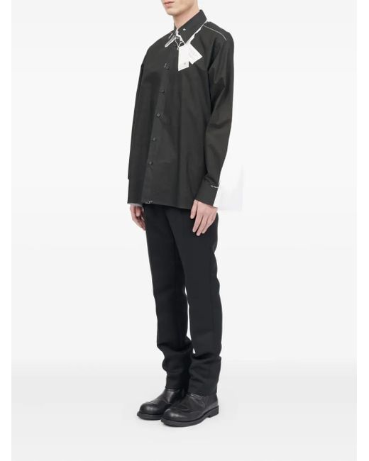 MM6 by Maison Margiela Blue Contrast-Stitching Shirt for men