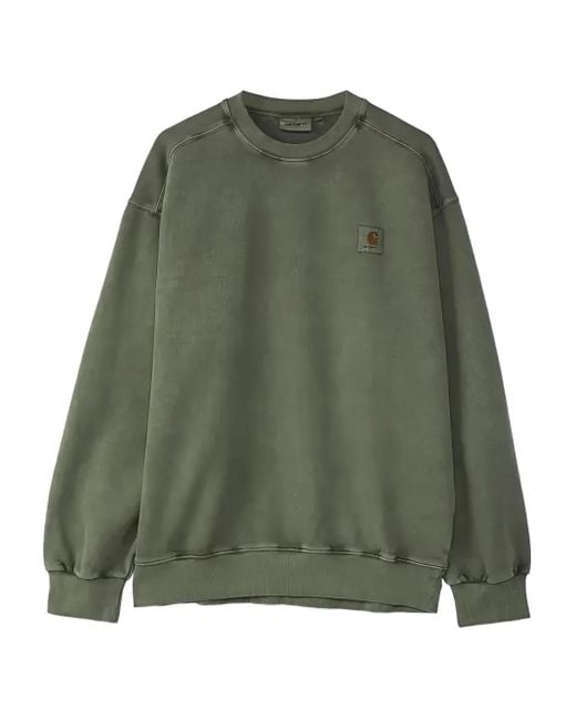 Carhartt Green Logo-Patch Sweatshirt for men
