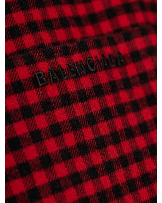 Balenciaga Red Checked Cotton Shirt for men