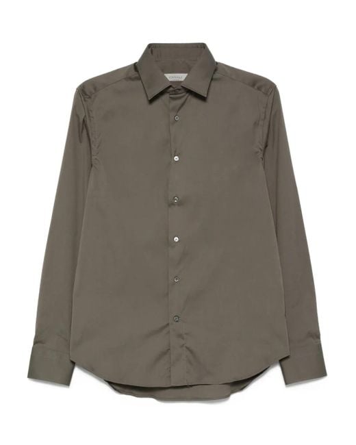 Canali Langärmeliges Hemd in Gray für Herren