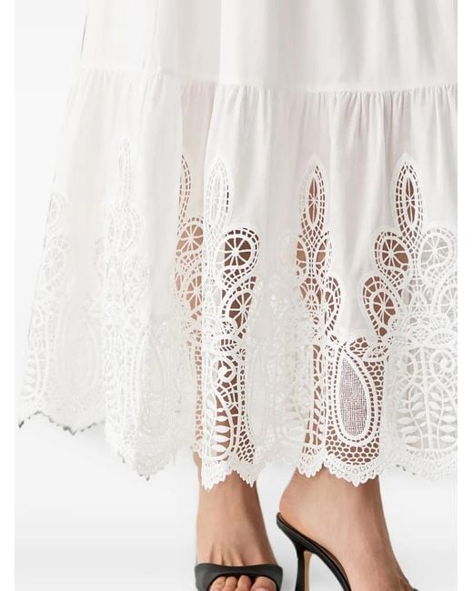Morgan White Broderie-Anglaise Maxi Skirt