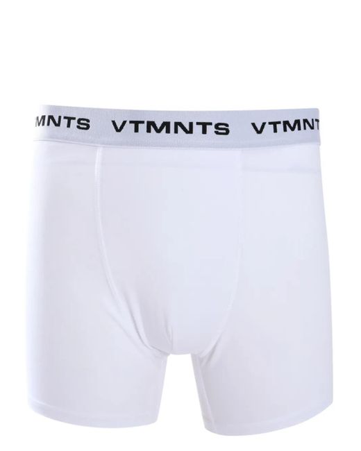 VTMNTS White Logo Waistband Cotton Boxer Briefs for men