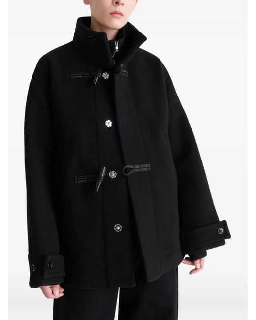 Lemaire Black Toggle-Fastening Belted Duffle Coat