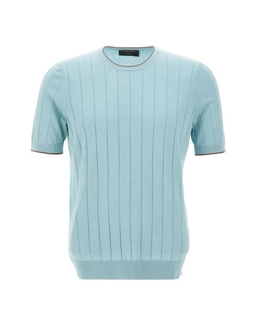 Gran Sasso Blue Crew-Neck T-Shirt for men