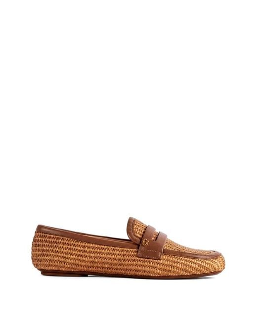 Gianvito Rossi Brown Marbella Woven Loafers