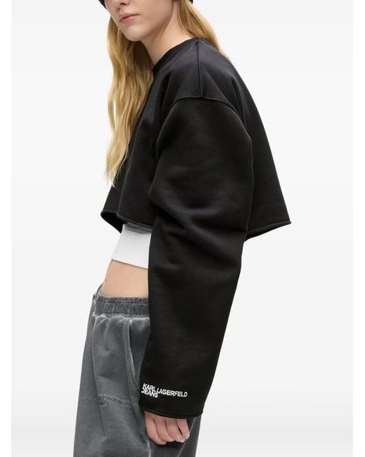 Karl Lagerfeld Black Layered Sweatshirt