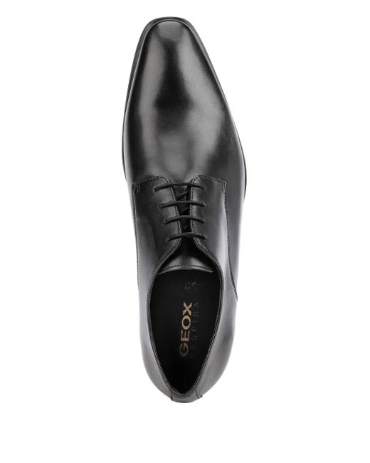 メンズ Geox レザーレースアップシューズ Black