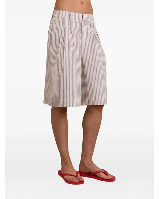 Damson Madder White Ambrosia Striped Shorts