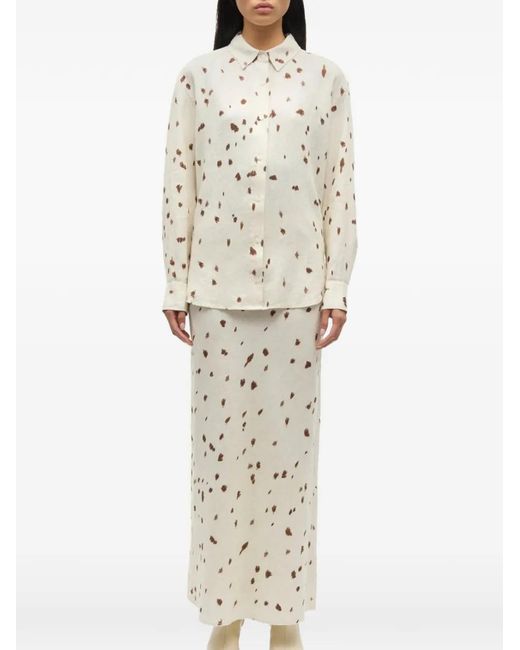 Samsøe & Samsøe White Saagneta Dot-Print Skirt